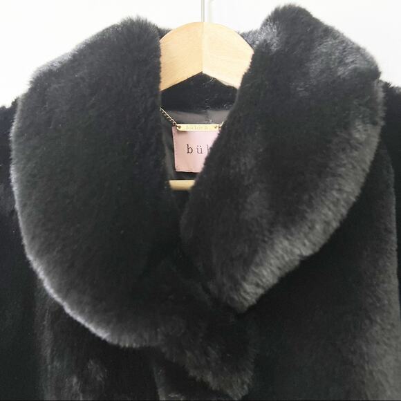 Bubish Cropped Faux Fur Jacket Black Size Large - Picture 4 of 10